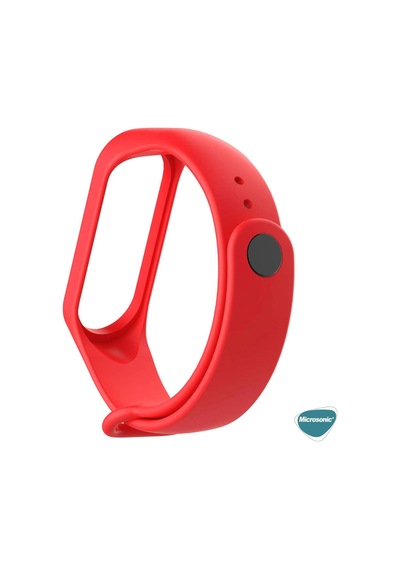 Xiaomi Mi Band 5 İçin Silikon Kordon Kırmızı Mi Band 5 İle Uyumlu Kordon - Kırmızı Çok Renkli