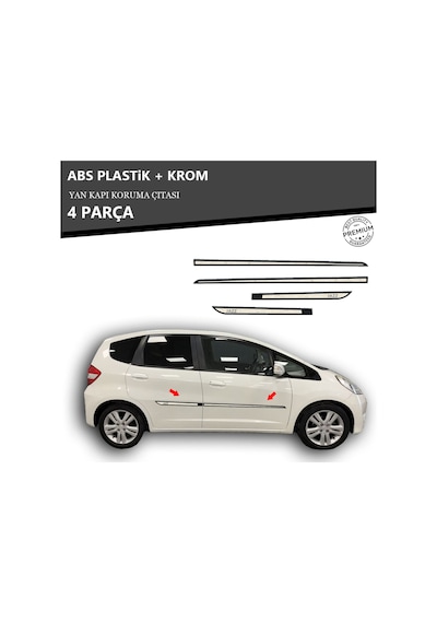 Honda Jazz Yan Kapı Koruma Çıtası Plastik + Krom Unvrslppkçt00040