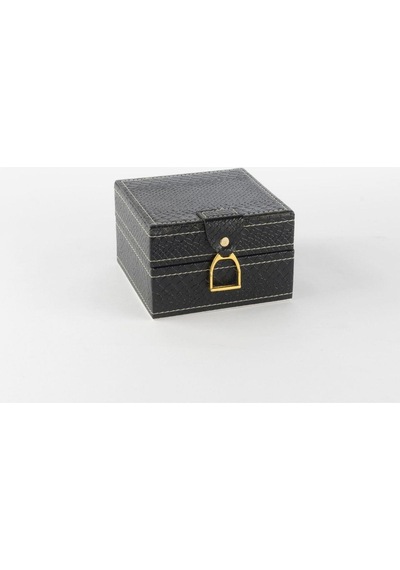 Mikasa Moor Siyah Gold Kulplu Deri Kutu 12x12x8cm