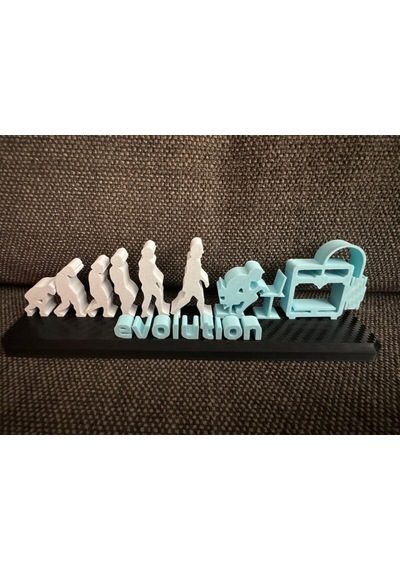 Evrimleşen İnsan 3d Baskı Figürü - Pla Malzemeli Dekoratif Masaüstü Heykeli 30 Cm Genişlik