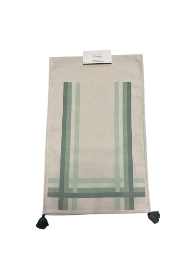 Samteks Faralya Bahar Püskül Runner 43 X 145 Cm Altın - Beyaz