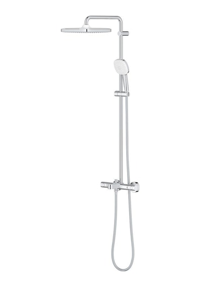 Grohe Tempesta System 250 Cube Duvara Monte Termostatik Bataryalı Duş Sistemi - 26975001 Gümüş