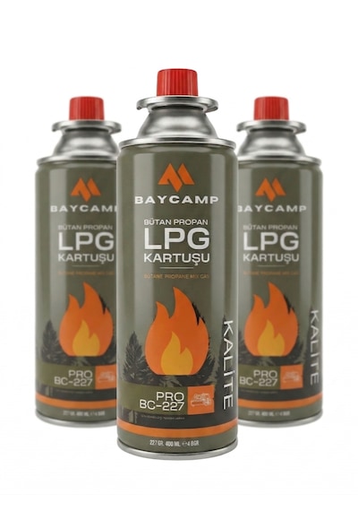 Baycamp 227gr 400 Ml Butan Propan Lpg Kartuş 3 Li Paket Çok Renkli