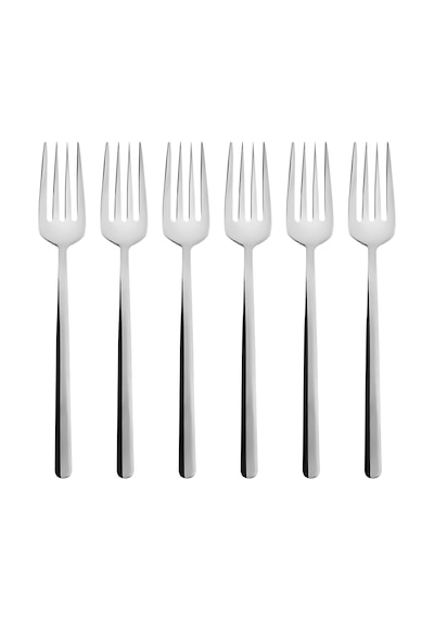 Emsan Bead 6 Parça 18 /10 Paslanmaz Çelik Tatlı Çatalı Seti Platin Gümüş