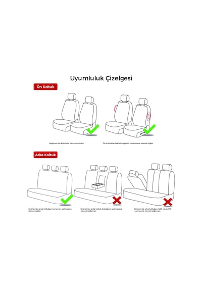 Renault Clio 4 2012 - 2019 Uyumlu Kırmızı Tay Tüyü Koltuk Kılıfı