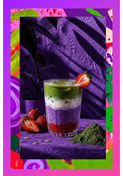 Ube Strawberry Matcha - Çilekli Superfood Ube Matcha Tozu 25 G