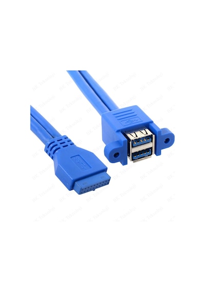 20 Pin USB 3.0 Dişi to 2x USB 3.0 Anakart Panel Tipi Kablo - 50cm