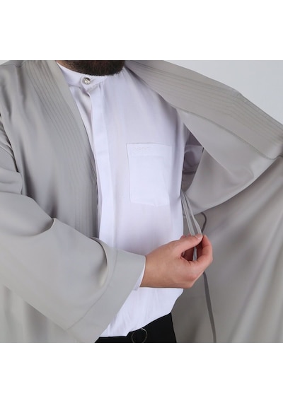 Gri Buhara Yaka Namaz Cübbesi Çok Renkli