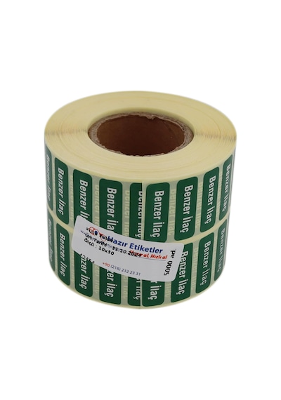 Benzer İlaç Etiketi 30mm X 10mm 5000 Adet Kuşe Rulo Etiket Çok Renkli