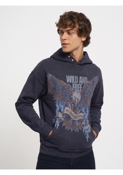 Oversize Erkek Sweatshirt Antrasit