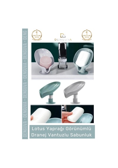 Sabunluk Vantuzlu Silikon Banyo Mutfak Lavabo Kendi Kendine Boşaltan Su Tutmaz Giderli Katı Sabunlu Çok Renkli