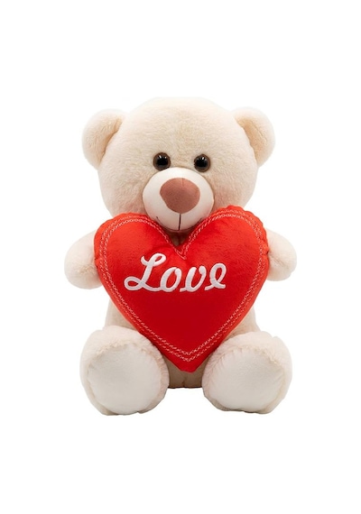 Pufu Toys Pelüş Kalpli Ayıcık 45 Krem 04031