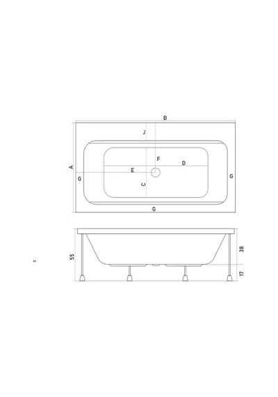 Shower Adrogos 100x200 Dikdörtgen Küvet