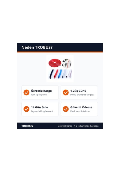 Trobus U Tipi Geçmeli Oto Kapı Koruma Contası 5 Metre Kırmızı Şerit