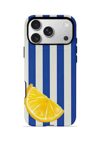 Apple iPhone Uyumlu 17 Pro Vorian Çift Katmanlı Magsafe Kılıf Lemon Coast Stripe