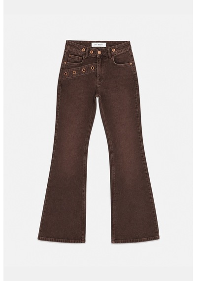 Kadın Koyu Kahve 2w6-16 Flare Fit Özel Tasarım Denim Jean