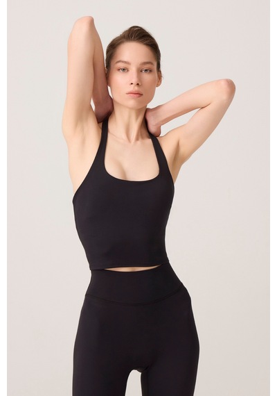 Los Ojos X Ece Siyah Halter Yaka Top Halter Tank Siyah Siyah