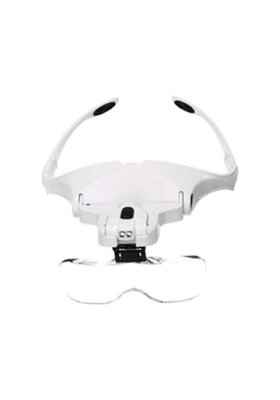 5 Lensli 2 Led Işıklı Ayarlanabilir Gözlük Tipi Büyüteç - 1.0x - 3.5x Zoom - Üstün Kalite