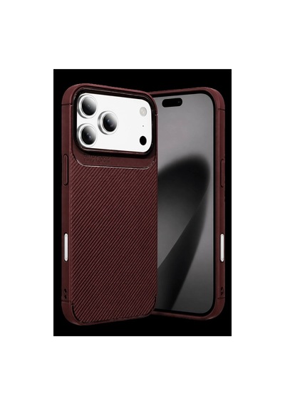 Newface Apple iPhone Uyumlu 18 Pro Max Auto Focus Karbon Kapak - Bordo