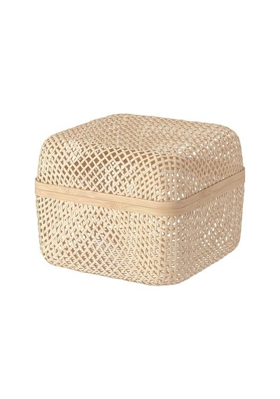 Ikea Smarra Kapaklı Kutu, Natürel, 30x30x23 Cm Çok Renkli