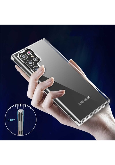 Galaxy Uyumlu S22 Ultra Kılıf Klfs Forst Kapak - Renksiz Renksiz