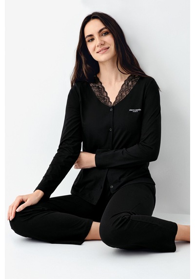 Pierre Cardin Kadın Siyah Pijama Takımı Pc9116-s-v1 Siyah