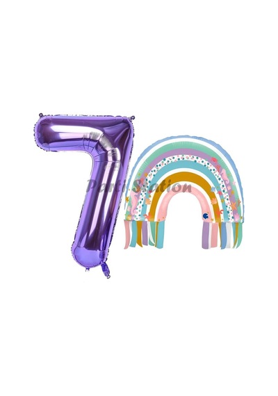 Parti Station Gökkuşağı Mermaid Mor Rakam Temalı 7 Yaş Balon Seti Doğum Günü Dekorasyonu Psmrrainm Sku: Zeusstk0d12308f9f .