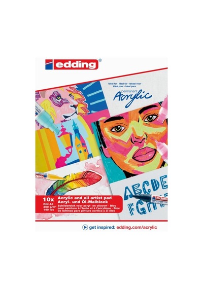 Edding Akrilik ve Yağlıboya Pad 300Gr. A3 - 10 Yaprak