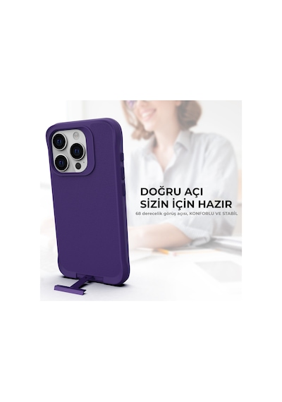 Bix Apple Uyumlu iPhone 14 Pro Max Vortex Magsafe Kılıf Stand Özellikli 3x Korumalı Mikro Fiber İç Yüzey Koyu Mor Bix Apple Uyumlu iPhone 14 Pro Max Vortex Magsafe Kılıf Stand Özellikli 3x Korumalı Mikro Fiber İç Yüzey Koyu Mor