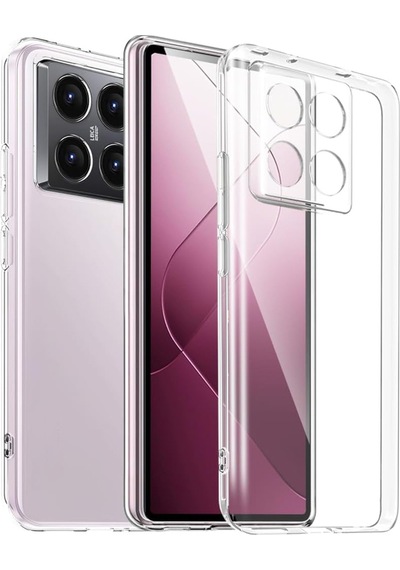 Xiaomi Mi 14t İle Uyumlu Kapak Kamera Korumalı Süper Silikon Şeffaf Kılıf