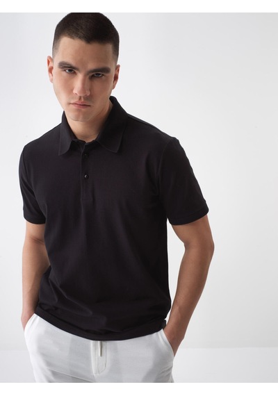 Xint Siyah Pamuk Dokulu Slim Fit Tişört 502207