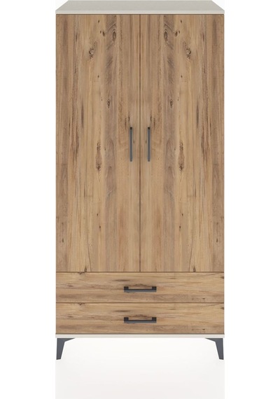 Hyperion Dolap Tek Raflı 2 Çekmeceli Tek Askılı 88x44x182 Ayt... Aytaşı
