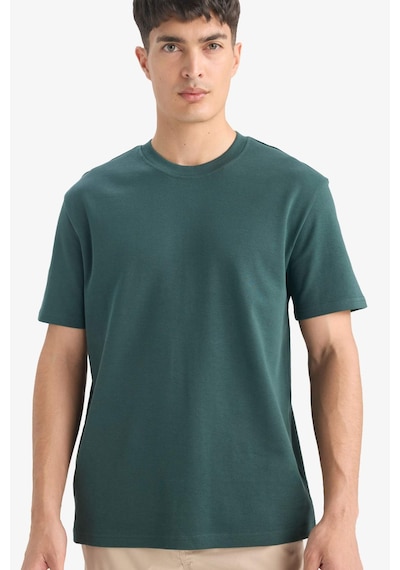 Defacto Regular Fit Bisiklet Yaka Basic Düz Kısa Kollu Tişört E7961ax25augn536 Yeşil
