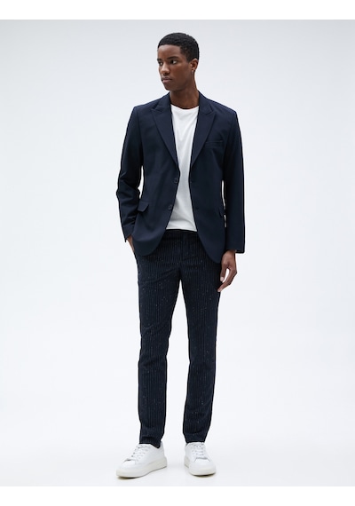 Koton Blazer Ceket Düğme Detaylı Dar Kesim Lacivert 3sam50024hw 3SAM50024HW704 Lacivert Koton Blazer Ceket Düğme Detaylı Dar Kesim Lacivert 3sam50024hw 3SAM50024HW704 Lacivert