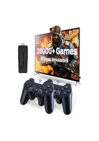 4k Destekli i 2.4g Uyumlu Kablosuz Çift Kol i Retro 20.000 Üzeri Oyun Game Stick