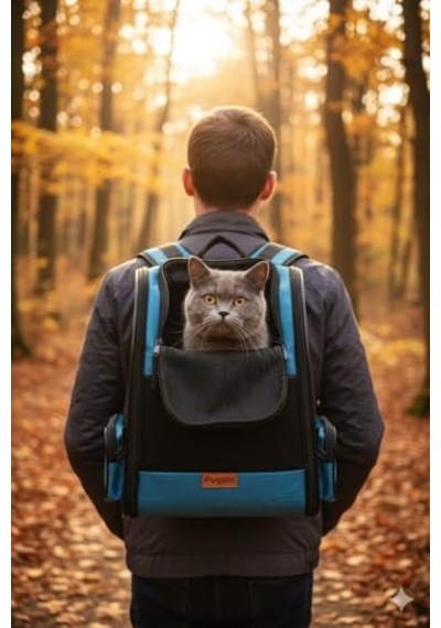 Ayrex Airmove Premium Kedi Köpek Taşıma Çantası, Silinebilir, Yırtılmaz Fileli, Bükülmez Gövde, Sırt Çantas