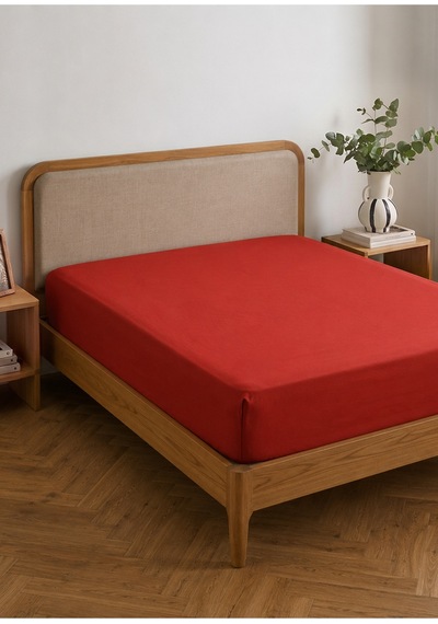 Bella Maison %100 Pamuk Saten Supreme Basic Çift Kişilik Lastikli Çarşaf Bordo 160x200x35 Cm Bordo