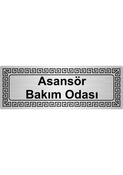 Asansör Bakım Odası 7cmx20cm Metal Yönlendirme Levhasıgümüş Renk Metal