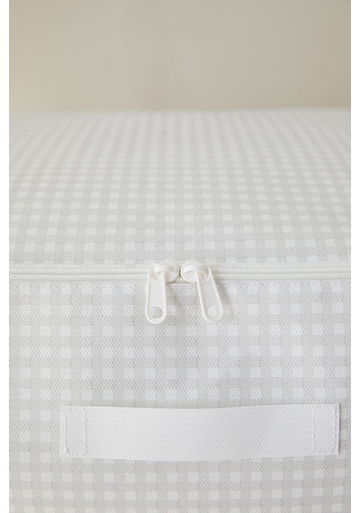 Home Wave 4'lü Büyük Boy Gri Pötikare Baza Altı Hurç Set 62 x 46 x 22 cm