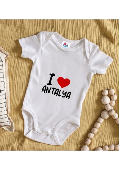Bk Gift Bk Kids I Love Antalya Tasarımlı Bebek Body Zıbın - Model 1 12-18 Ay Sarı