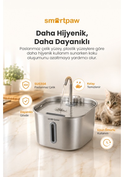 Smartpaw Aqua Prime Kedi Su Pınarı Distribütör Garantili