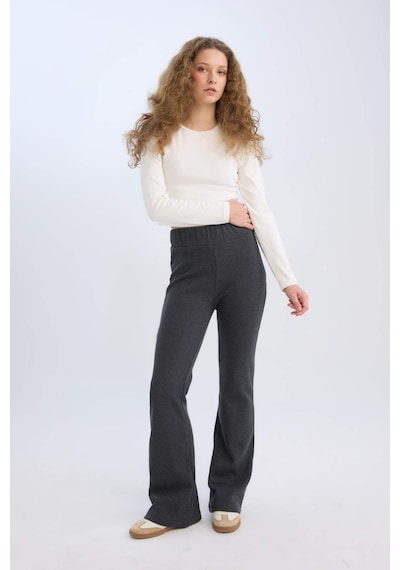 DeFacto Wide Leg Geniş Paça Esnek Belli Uzun Boy Pantolon E4387AX24WNAR191 Antrasit