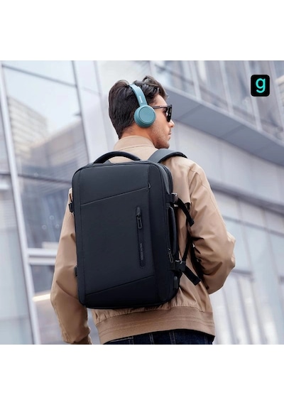 Mark Ryden Expandos Laptop Sırt Çantası Genişletilebilir İç Hacim Şarj Kiti Mr9299 Kr00 Siyah