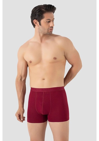 Hadpols Delux Serisi Bay İç Giyim Esnek Erkek Bordo Bambu Boxer 3'lü Paket