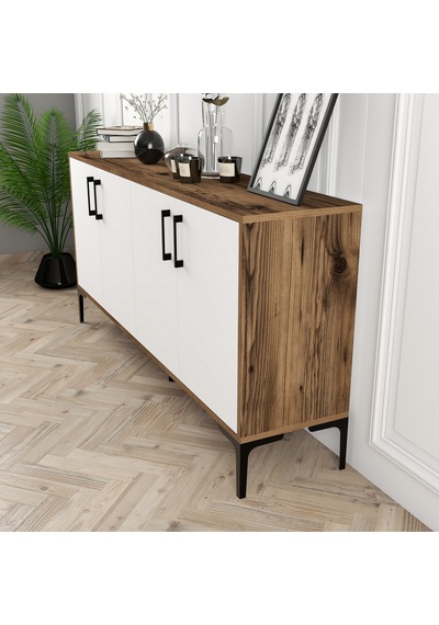 Kiev 160cm Konsol - Ceviz / Beyaz