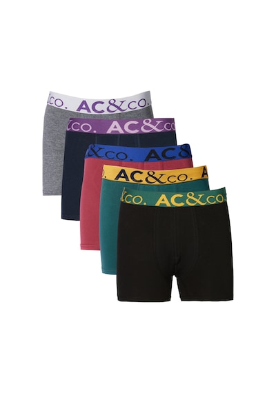Ac&Co / Altınyıldız Classics Erkek Karısık Pamuklu Esnek Desensiz 5'Li Boxer Paketi