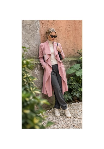 Lila Mare Tekstil Pudra Kaşe Kap Kaban Pembe Pembe
