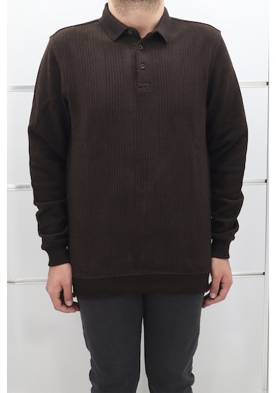 Santa Dmctekstil Erkek Desenli Spor Kesim Normal Kalıp Polo Yaka Selanik Kumaşlı Kışlık Kazak Kahverengi Santa Dmctekstil Erkek Desenli Spor Kesim Normal Kalıp Polo Yaka Selanik Kumaşlı Kışlık Kazak Kahverengi