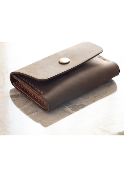 Kişiye Isme Özel Nerio Kapaklı Minimal Kartlık Kestane Hi Leather