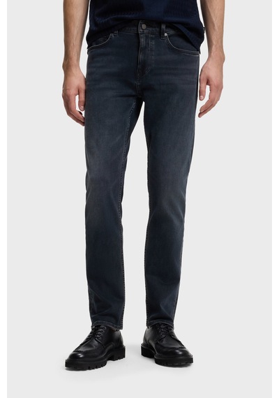 Boss Pamuklu Slim Fit Düz Paça Jeans Erkek Kot Pantolon 50571822 407 Lacivert